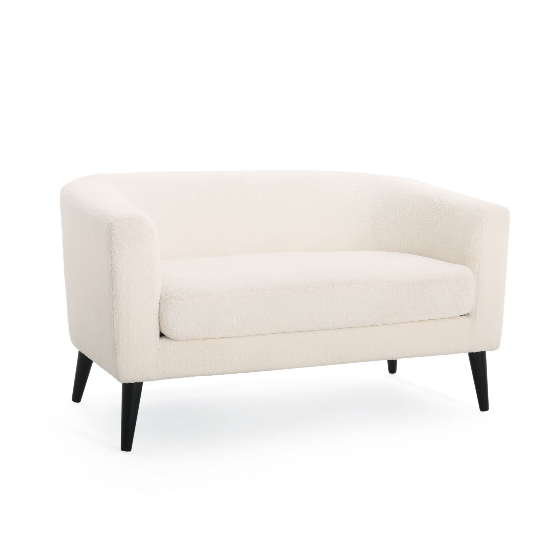 Noble House Modern Fabric Loveseat Indoor Seating  for Living Room,Bedroom,Apartment recommended, White