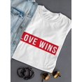 thumbnail image 3 of Love Wins Graphic Quote Women White T-Shirt, Female XX-Large, 3 of 4
