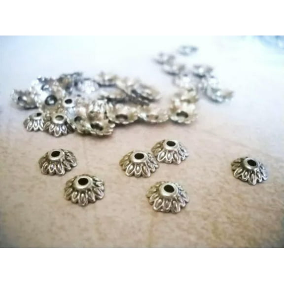U8MO Bead Caps 8mm Bead Caps Silver Bead Caps Findings Silver Beads Caps BULK 100/200-100pcs