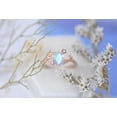 thumbnail image 3 of Dainty Natural Moonstone Leaf Ring, 2Ct Oval Cut Twig Moonstone Ring, Rose Gold Ring Unique Curved Floral Ring, Size 5, 3 of 4
