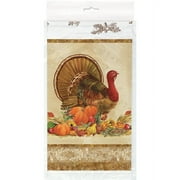 Plastic Rustic Turkey Thanksgiving Table Cover