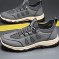 thumbnail image 4 of GrmtClth Mens Waterproof Non Slip Hiking Shoes Breathable Mesh Lace Up Outdoor Trekking Sneakers Comfort Wear Resistant Walking Boots Gray (US/7.5), 4 of 9