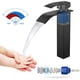 thumbnail image 2 of Grifo de lavabo de cascada FlkwoH 2PCS Negro Caño alto Moderno Monomando Baño, 2 of 5