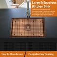 thumbnail image 3 of Strictly Sinks 32 Inch Undermount Single Bowl Kitchen Sink – Sink with Bottom Grid & Drain – Copper, 3 of 7