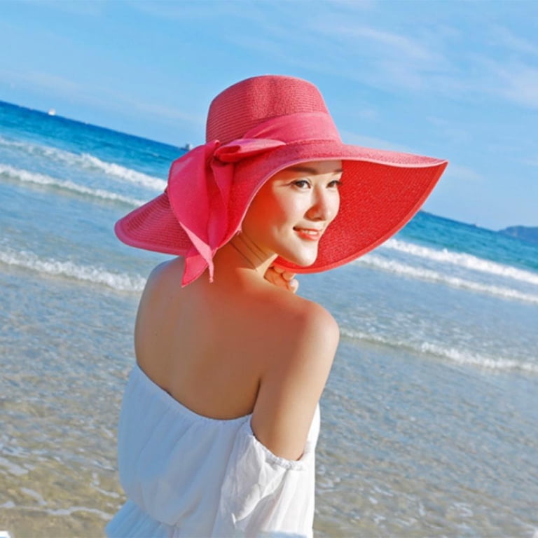 Red Large Floppy Beach Sun Hat s-l400.jpg main image 2