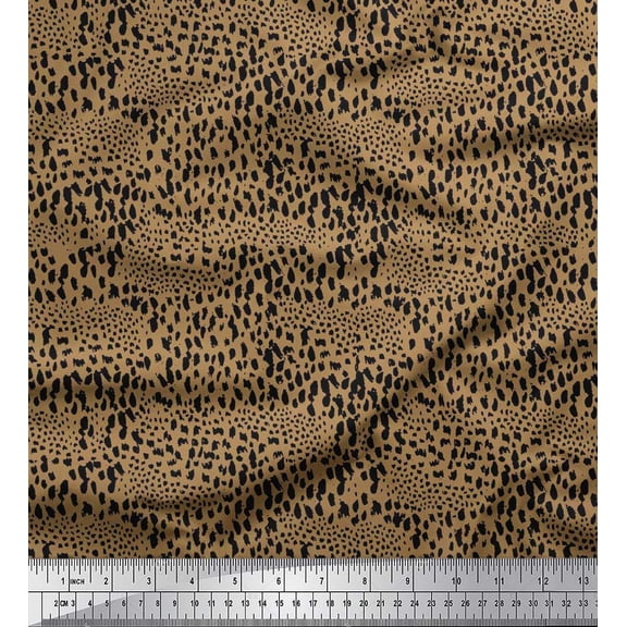 Soimoi Georgette Viscose Fabric Brush Stroke Abstract Fabric Prints by Yard 42 Inch Wide