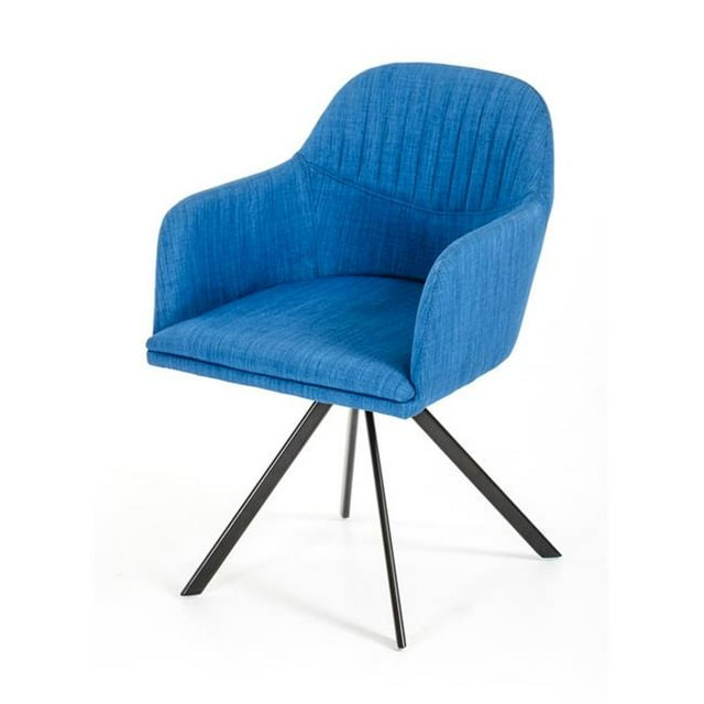 HomeRoots 283108 Chaise de Salle à Manger Moderne en Tissu - Bleu
