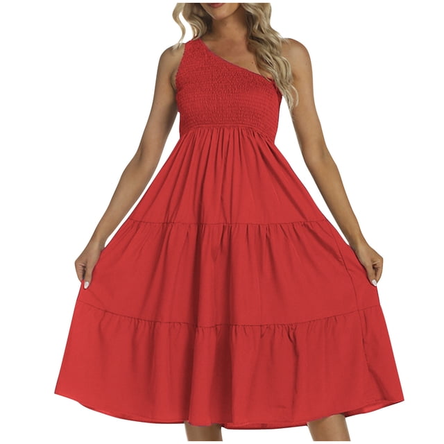 Birdeem Robe d'Été pour Femme, Fraîche et Douce, à Col en V, Couleur Unie