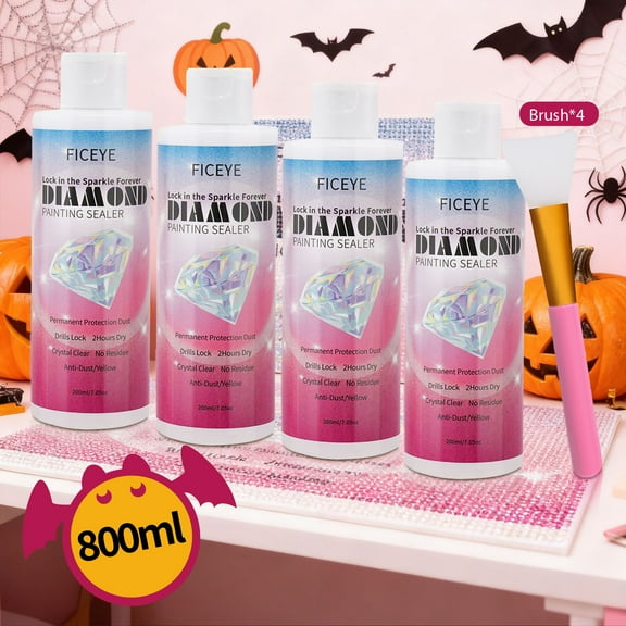 28.2oz Diamond Art Sealer Kits, Large Capacity Glue as Diamond Painting Accessories and Jigsaw Puzzles, For making Halloween gifts Tools,