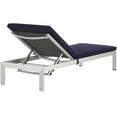 thumbnail image 7 of Modway Shore Chaise with Cushions Outdoor Patio Aluminum Set of 2 in Silver Navy, 7 of 7