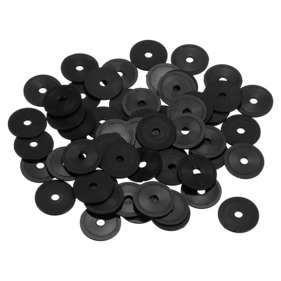 55Pcs M5 Nylon Flat Washers Plastic Washer 5mm ID 15mm OD 1mm Thick, Black