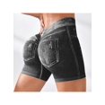 thumbnail image 3 of Women Sexy V Waist Denim Print Biker Shorts Back Ruched Butt Lifting Stretch High Waist Yoga Workout Athletic Shorts, 3 of 5