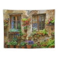 thumbnail image 5 of Creowell Tuscany Tapestry Italy Old Stone Wall Flowers Windows Tapestry Decor Wall Hangings Large Tapestry for Bedroom Living Room Dorm Man Cave 60x50inch, 5 of 6