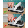 thumbnail image 5 of WELLPEAK Multifunctional 4-Stage Electric Knife & Scissor Sharpener, Diamond Abrasive for Straight Edge Chef Knives, Detachable Ceramic Hone Rod for Serrated Knives Polishing, 5 of 8