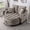 Brown, variant on HUTWIFE Home Contemporary Chenille Storage 2-Seater Sofa Chaise Lounge with Curved Storage Ottoman and 2 Cushions, Brown