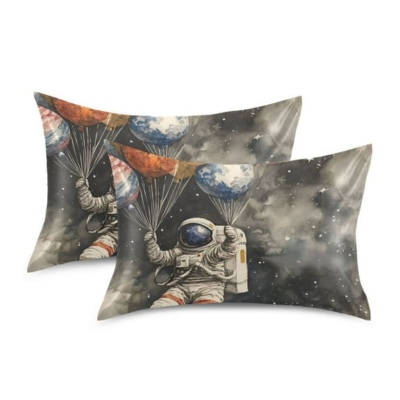 Yayeee Pillowcase Standard Size Set of 2 Satin Wrinkle Resistant Pillow Case, Watercolor Space