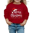 thumbnail image 4 of gcong Christmas Sweatshirt for Kids Girls Long Sleeve Crewneck Pullover Santa Claus Reindeer Print Sweat Shirt Toddler Winter Shirt Fall Tops, 4 of 5