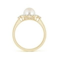 thumbnail image 2 of ANGARA Freshwater Cultured Pearl Halo Engagement Ring in 14K Yellow Gold for Women | June Birthstone, Birthday, Anniversary, Jewelry Gift for Women | Pearl Ring, 2 of 8