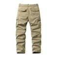 thumbnail image 2 of Bcfgryg Male Cargo Pants Solid Color Pocket Tether Stretch Solid Color Pants Lightweight Men’s Work Pants Summer, 2 of 5