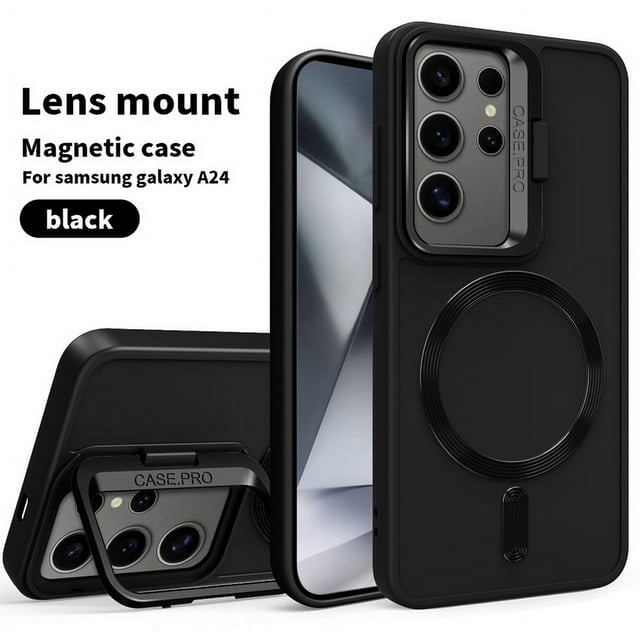 Camera Holder Case For Samsung Galaxy S24 Ultra S23 Plus Cover Magnetic For Magsafe Wireless Charge Shockproof Protector Shell