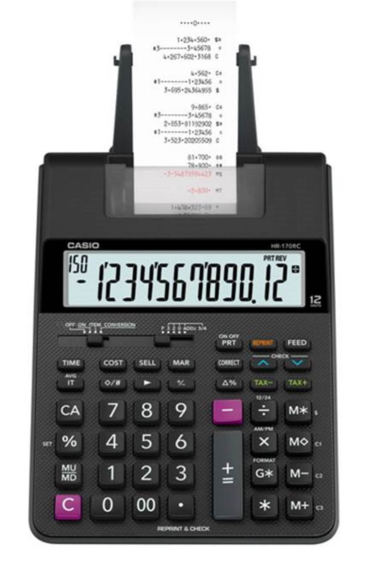 Casio HR-100TM Plus Mini Desktop Printing Calculator for sale online 
