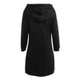 thumbnail image 5 of Outfmvch Hoodies Womens Hoodies Womens Autumn And Winter Loose Solid Long Hooded Dress With Pocket Zip Up Hoodie Women Black L, 5 of 5