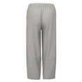thumbnail image 7 of Cotton Linen Capri Pants for Women Summer Casual Solid Cropped Leg Pants Pockets Loose Elastic Waist Wide Leg Pants Trousers(XXL,Gray), 7 of 7