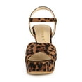 thumbnail image 6 of BLISSFUL STEP Women's Fashion Platform Strap Slingback Chunky Heel Open Toe Sandals Leopard 10, 6 of 8