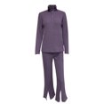 thumbnail image 4 of Letdown Women Pant Set 2 Piece Matching Lounge Outfits Zip Up Travel Casual Long Sleeve Tracksuit Airport Wear Fall Clothes (Purple, XL), 4 of 5