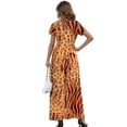 thumbnail image 2 of Psesaysky Sweat Wicking Short Sleeve Maxi Dress, Zebra Stripe Pattern Wrinkle Resistant Round Neck Women Short Sleeve Maxi Dress for Banquet Shopping Daily, 2 of 8
