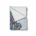 thumbnail image 2 of Evil Eye Soft Flannel Fleece Throw Blanket, Doodle Hamsa Hand Traditional All Seeing Eye Positive Colorful, Cozy Plush for Indoor and Outdoor Use, 70" x 90", Pale Blue Pink Green, by Ambesonne, 2 of 6