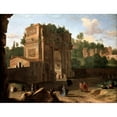 thumbnail image 2 of Herman van Swanevelt 18x15 Black Ornate Wood Framed Double Matted Museum Art Print Titled - The Arch of Constantine, Rome, 2 of 5