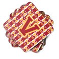 thumbnail image 2 of Letter V Football Cardinal and Gold Foam Coaster Set of 4, 2 of 3