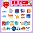 thumbnail image 4 of Clearance! 50Pcs Father's Day Stickers Pack Dad Stickers Happy Father's Day Stickers Vinyl Stickers For Father's Day Gift Cards Labels Party Water Bottle Decorations, 4 of 9