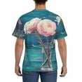 thumbnail image 3 of Vsdgher Flowers in Glass Vase Print Men's Dry Fit Mesh Athletic Shirts Moisture Wicking Tennis T-Shirt Tops, 3 of 9