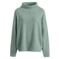 thumbnail image 4 of Comdrip Chandails Confortables pour Femmes Chandails Surdimensionnés Confortables en Tricot Col Rond Automne Chandail Tendance Tenues d'Automne Chandail Col Roulé Femmes, Vert Clair 3TG, 4 of 5