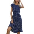 thumbnail image 2 of WILLBEST Vestido Largo Informal Fluido con Cinturón y Estampado de Lunares para Mujer, Ideal para Vacaciones Diarias, Primavera, Verano y Otoño. Grande, 2 of 4