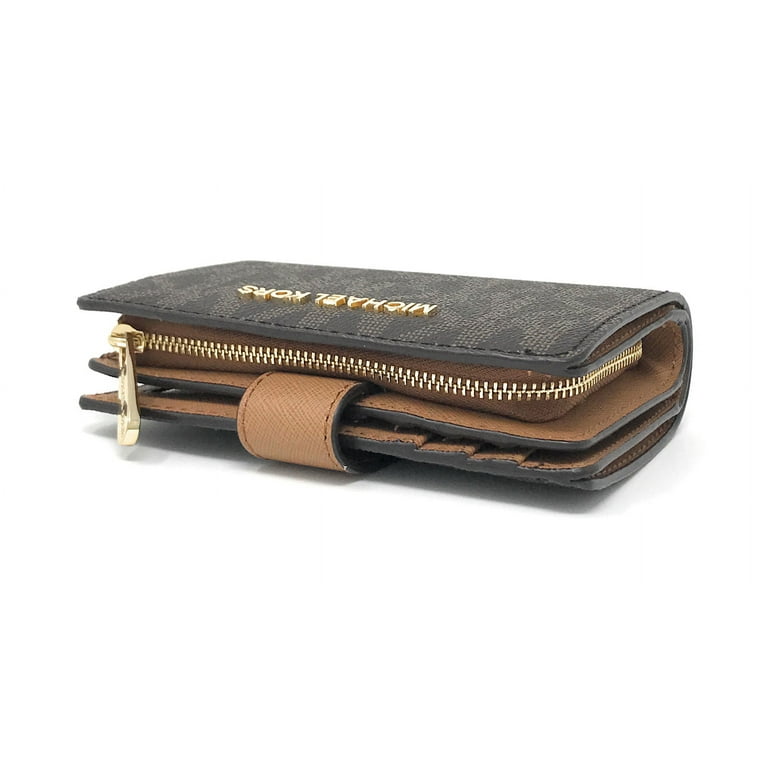 Michael Kors Jet Set Gold Leather Bifold Wallet