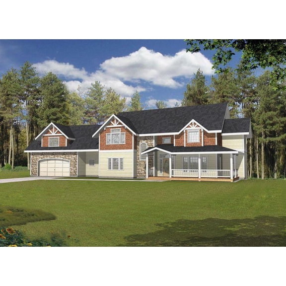001-2123: ICF Craftsman 6 Bed, 5 Bath Luxury Home Plan, 3565 Sq Ft: Full Blueprints with License to Build by Home Plan Marketplace - Lesuto