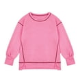 thumbnail image 4 of Taqqpue Girls Crewneck Sweatshirt Casual Solid Color Long Sleeve Pullover Tops Drop Shoulder Sweatshirts for Kids 6-15 Years, 4 of 9