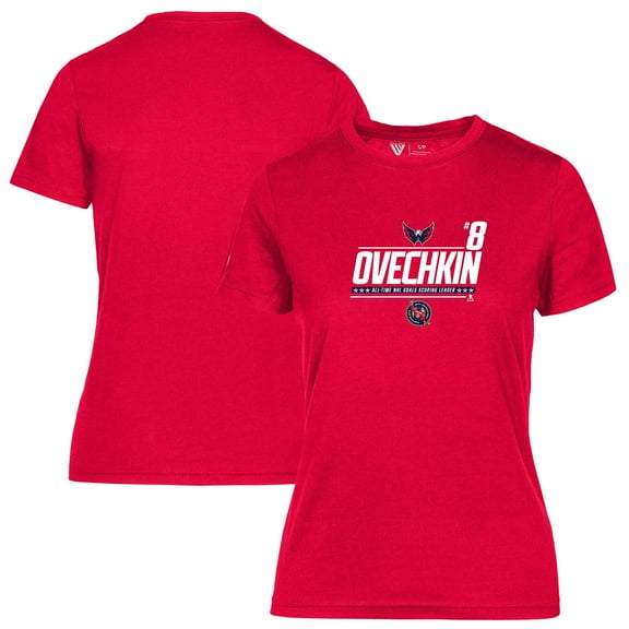 Women's Levelwear Alexander Ovechkin Red Washington Capitals NHL All-Time Leading Goal Scorer Milestone Name & Number