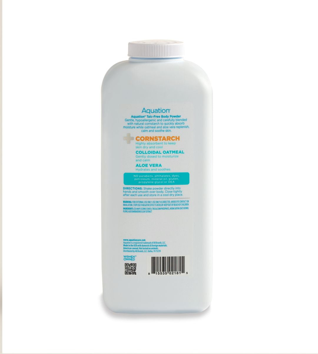 Aquation All Body Talc-Free Body Powder, Fragrance Free, 16.5 oz