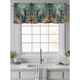 thumbnail image 4 of Seahorse Underwater World Valances for Windows, Rod Pocket Kitchen Valance Curtains - Soft & Washable Small Window Treatment for Living Room,&nbsp;Bathroom, Seabed Retro Coral, 54x18inch, 4 of 9