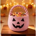 thumbnail image 4 of TAROFIIH Halloween Candy Gift Basketâ20x20 Cm Cotton-Woven Candy Basket, A Reusable Holiday Candy Storage Basket for Parties; Small Woven Basket, Ideal for Gift-Giving, 4 of 7