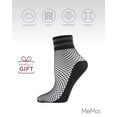 thumbnail image 6 of MeMoi Metallic Stripe Fishnet Ankle Sock - Womens - Female, One Size, Black, 6 of 7