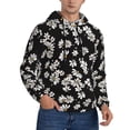 thumbnail image 2 of Naloa Daisies Flowers Men's Casual Hooded Collar Drawstring Hoodies Pullover Sweatshirts Casual Long Sleeve Shirts-Small, 2 of 7