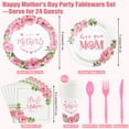 durony Happy Mother's Day Party Supplies Tableware Set Serve 24 Guests