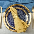 thumbnail image 4 of Juego de vajilla Stone Lain de porcelana, 16 piezas, azul con borde dorado, 4 of 9