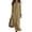 63#Earthy Yellow, variant on Womens Linen Maxi Dresses Casual Loose Fit V Neck 3/4 Sleeve Side Slit A Line Linen Long Dress