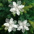 thumbnail image 6 of Jinswick 16 Pcs Glitter Poinsettia Flowers Artificial - Christmas Champagne Poinsettia Decorations Tree Flowers Ornaments for Xmas/Holiday/Seasonal/Wedding Decor, 6 of 7